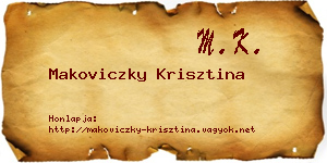 Makoviczky Krisztina névjegykártya